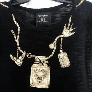 Zara short sleeve print top Size S